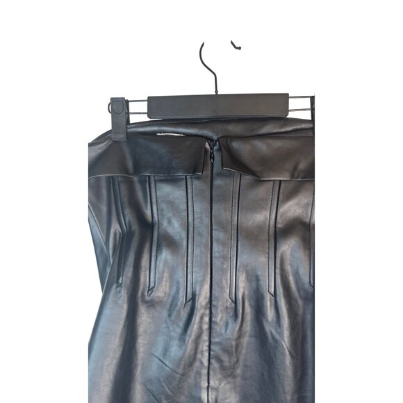 2/$30 Sky To Moon Large Black Faux Leather Mini Strapless Dress - Picture 7 of 13
